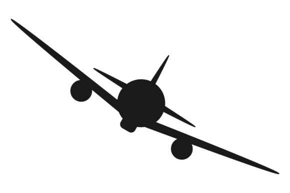 Download Black Plane Silhouette. Airplane Symbol. - Plane Collection