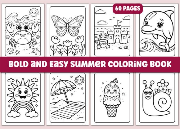 Download Bold and Easy Summer Coloring Book - Easy Collection