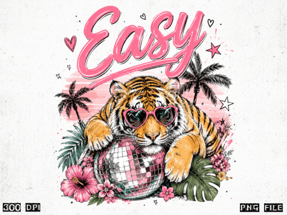 Download Easy Tiger Retro Summer PNG | Pink Disco - Easy Collection