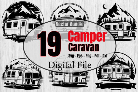 Download CAMPER CARAVAN SVG Bundle,Travel Trailer - Premium Resources