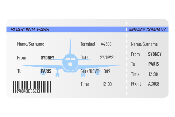 Download Plane Ticket Template. Realsitic Airline - Plane Collection