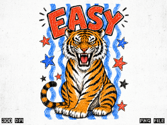 Download Easy Tiger Retro Tiger PNG - Easy Collection