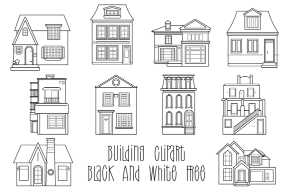 Download Building Clipart Black and White Free - Building Collection