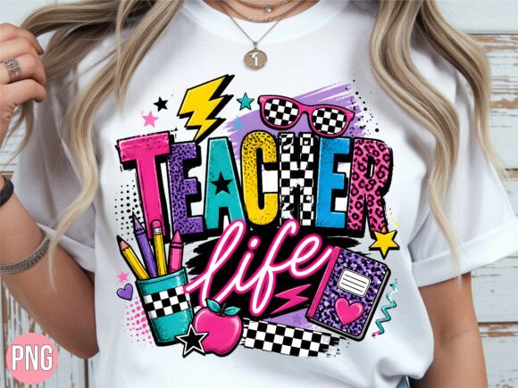 Download Retro Teacher Life Leopard Apple PNG - Premium Bundle